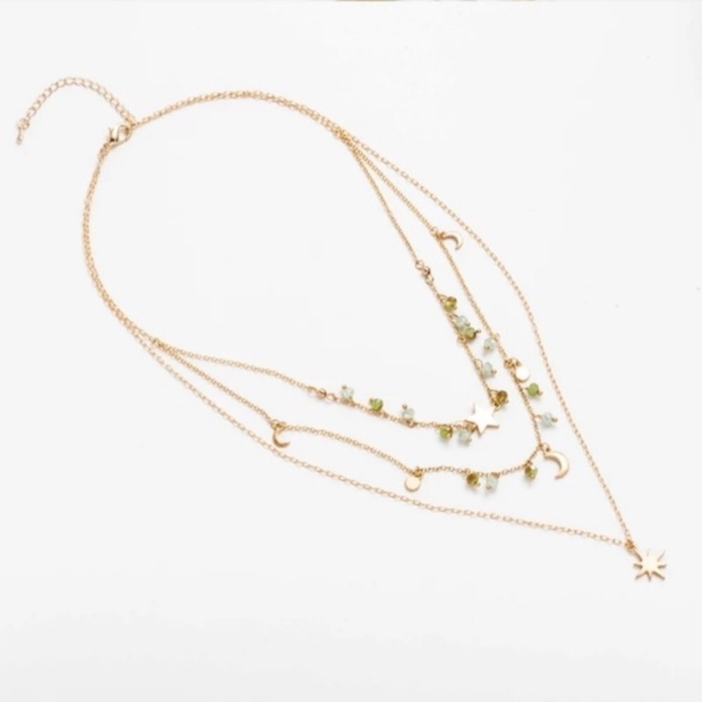 Moon & Stars Charm Layered Necklace - Picture 6 of 6